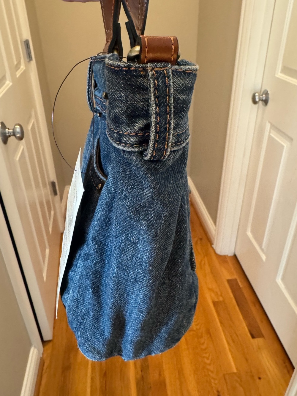 Patricia Nash - Varedo Medium Denim Satchel in stonewashed blue. NWT - Picture 5 of 11